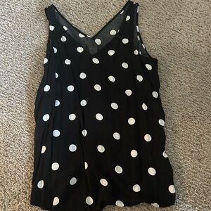 Old Navy Black and White Polka Dot Camisole